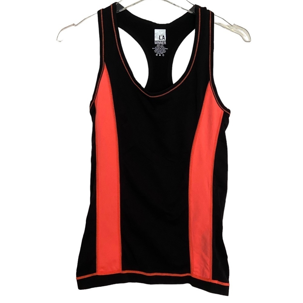 LA Winner Black and Orange Workout Tank Top Size L/XL